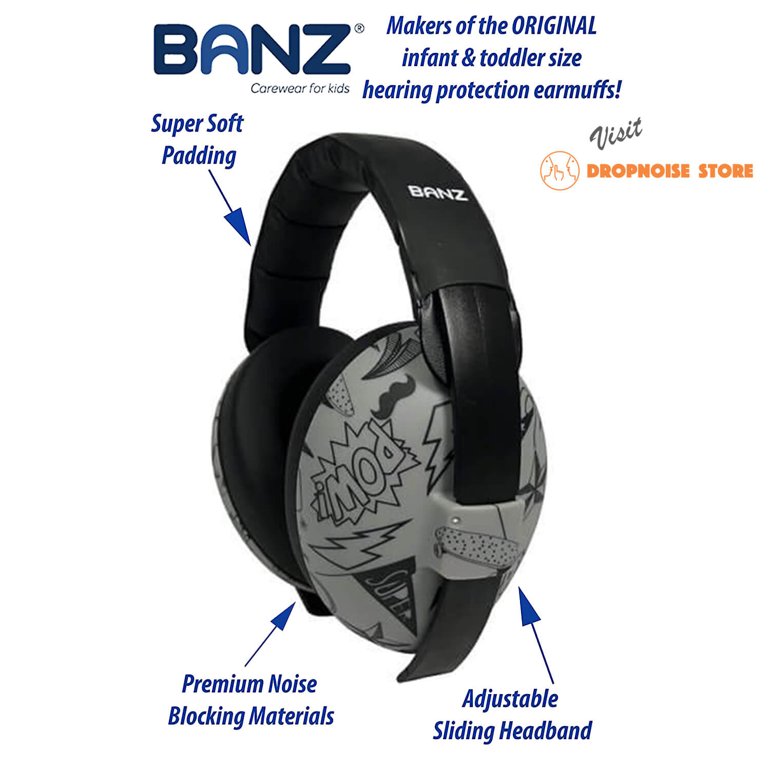 The Best Earmuffs for Babies & Toddlers BANZ Earmuffs Infant Hearing Protection Transport Ages 0-2 Years Industry Leading Noise Reduction Rating Block Noise 