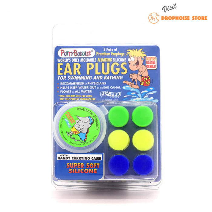 Original Soft Silicone Putty Buddies Waterproof Ear Plugs by Ear Band-It 3 pairs 